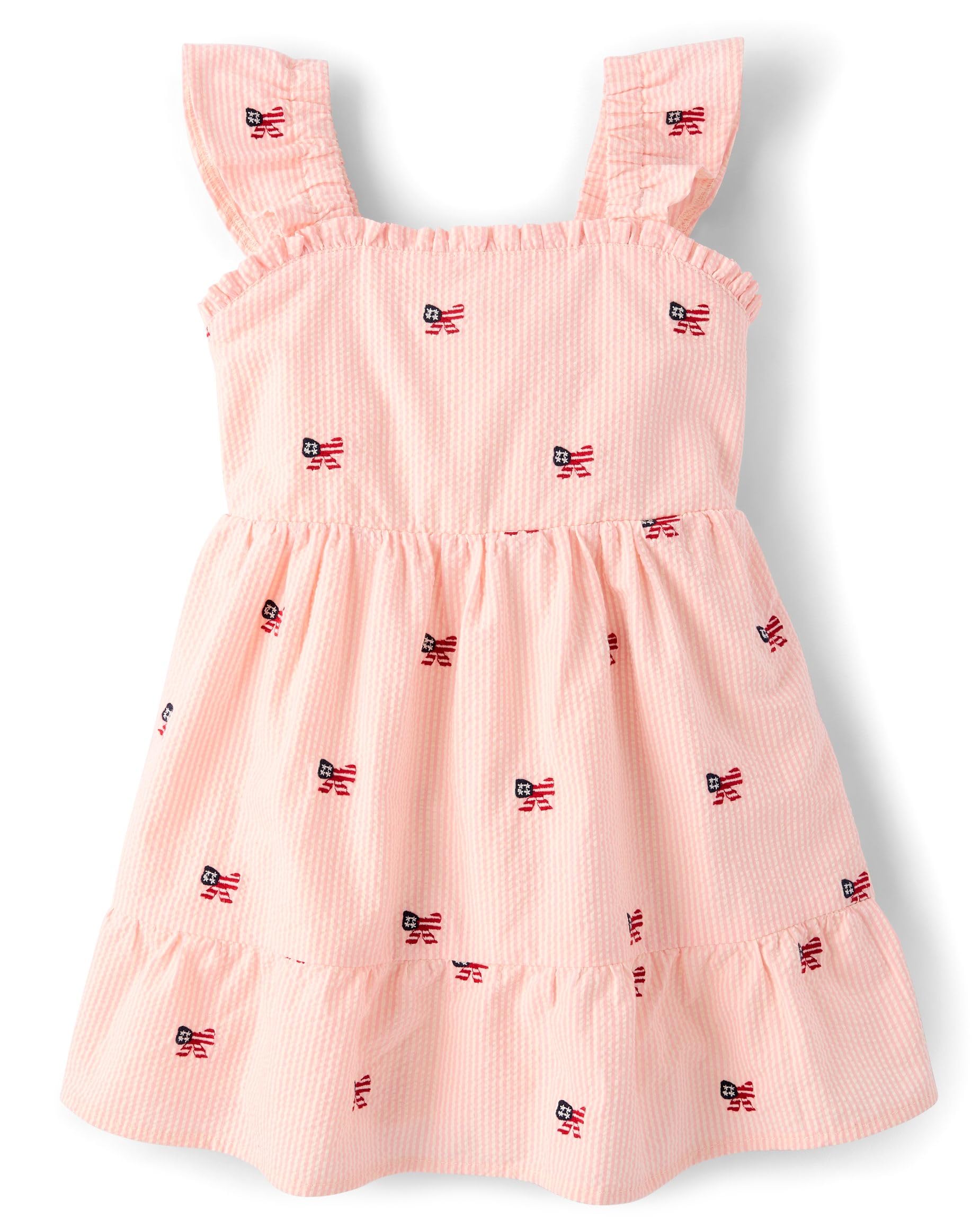Gymboree,Girls,and Toddler Flutter Sleeve Dresses,Country Cream,8 Image