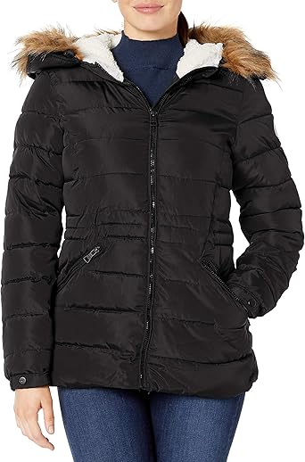 nylon puffer jacket women's