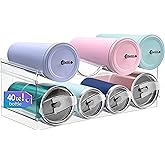 Homecor Water Bottle Organizer, Large Compartment Stackable Kitchen Pantry Organization and Storage Rack, Plastic Water Bottle Holder for Kitchen Cabinet Organizer and Storage (8-Bottle)