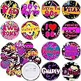 Jutom 48 Pieces 80s Party Favors 80's Buttons Pins Badges 1980's Theme Accessories Lapel Pin for Clothes Bags Backpack Hats Jeans 12 Styles
