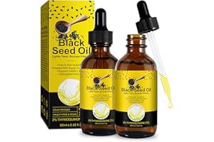 RSGRT Black Seed Oil 2PACK, 100% Pure Organic Black Seed Oil Cold Pressed Unrefined, Rich in Vitamin D3, K2 & E, Black Seed Oil Supplement Drop for Immune Support, Non-GMO (2x60ml)