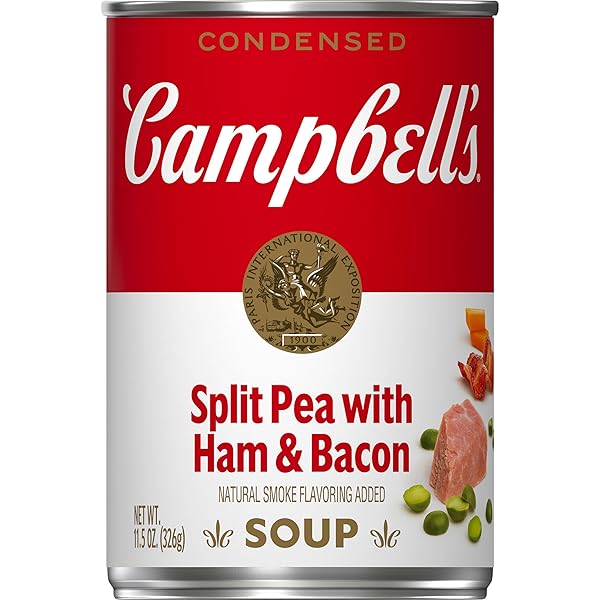CAMPBELL’S CONDENSED SPLIT PEA SOUP WITH HAM AND BACON, NATURAL SMOKE FLAVORING ADDED, 11.5 OZ CAN