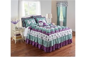 BrylaneHome Alexis Bedspread - Queen, Lilac Sage