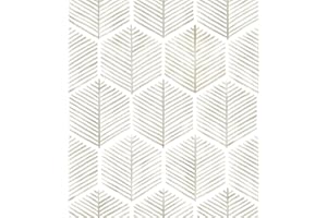MelunMer Modern Peel and Stick Wallpaper Boho Contact Paper for Cabinets and Drawers Self Adhesive Wallpaper Removable Wallpaper for Bedroom Geometric Wallpaper for Bathroom Beige/White 17.3''×197''