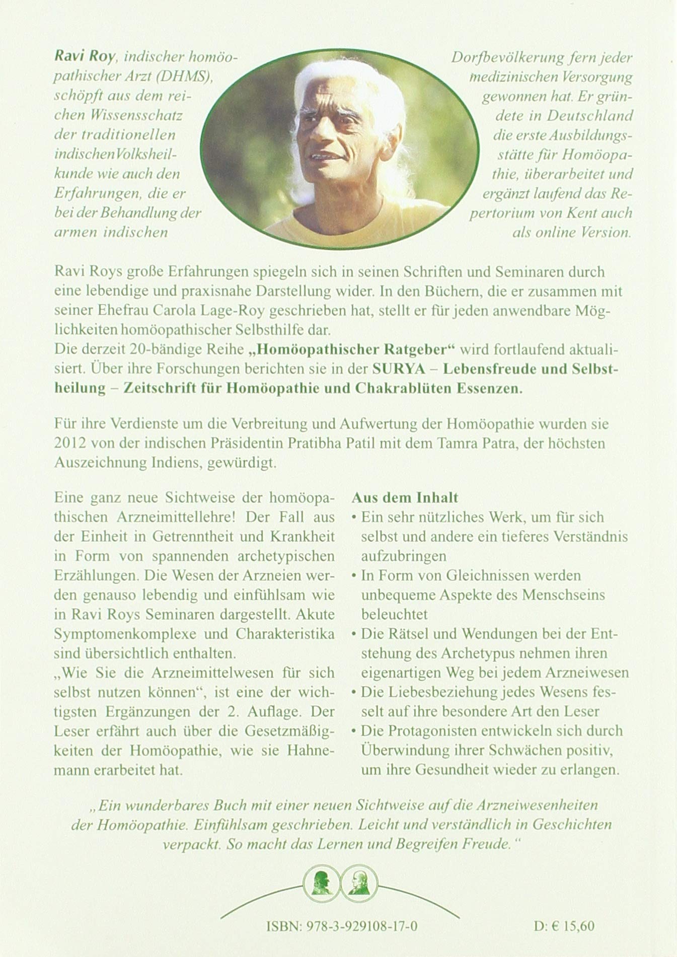 Homoopathischer Ratgeber Arzneimittelwesen Amazon De Ravi Roy Carola Lage Roy Bucher