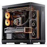 JONSBO TK-4 Black ATX PC Case,Separated Cabinet Mid Tower Computer Case,Bi-Bent Surround View Glass,Aluminum Alloy, Support Micro/ATX, SP Back-Connect(BTF) MB /460GPU/200PSU,Type-C Jack, Black