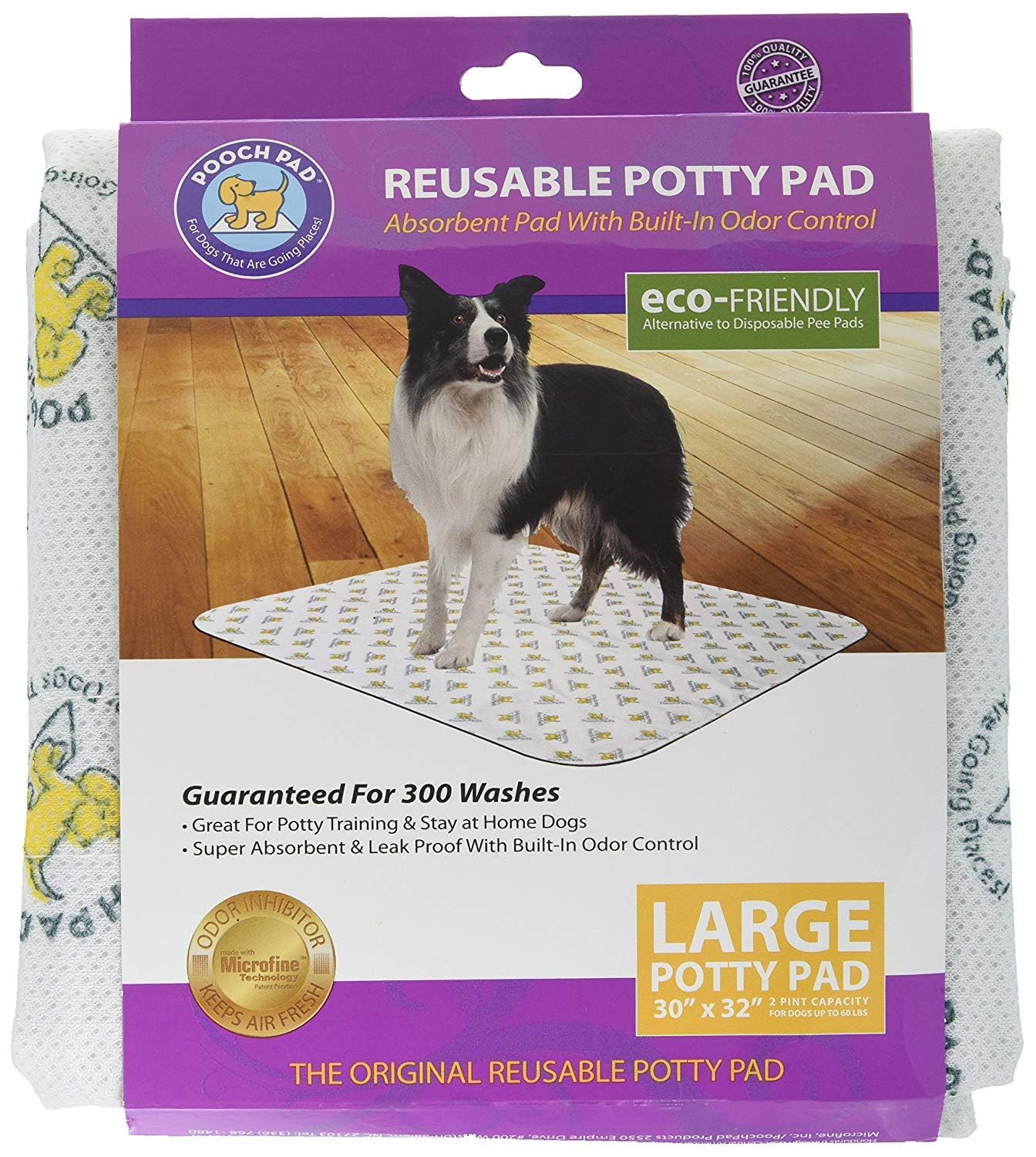 PoochPad Original Washable, Reusable Potty Pad (Large) - Unmatched Odor Control, Leakproof Puppy Training Pee Pad