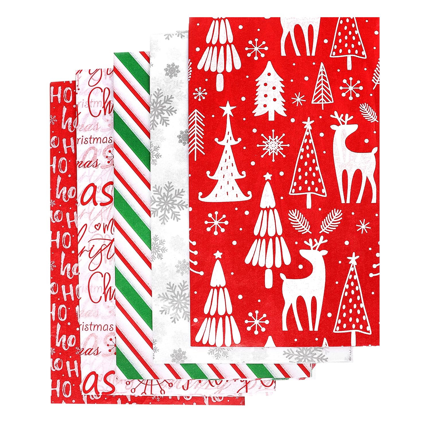 JOFONY Christmas Tissue Paper, 100pcs 30x35cm DIY Gift Wrapping Decorations for Christmas Party Supplies