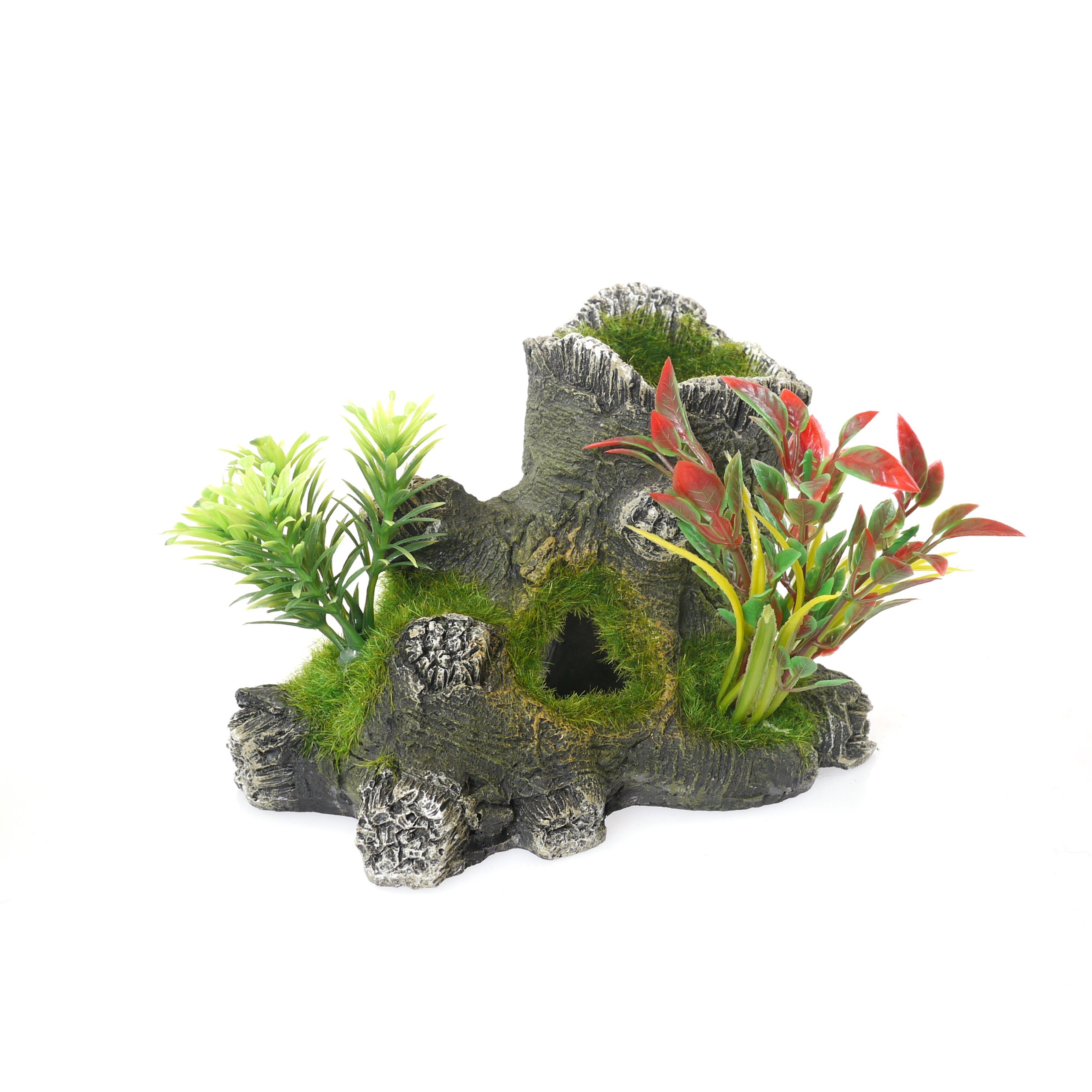 Blue Ribbon HOLLOW STUMP WITH PLANTS SMALL