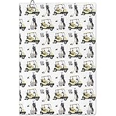 BCUANGD Vintage Golf Towel - Trenndy Modern Sports Club Golf Bag Accessories Towel, Preppy Car Disc Weave Waffle & Ball Towels with Carabiner Clip Gifts for Golfer Women Men Kids, 16"x24"