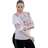 Traditional Mexican Shirt for Women Made in Mexico - Embroidered Mexican Peasant Blouse - Cinco de Mayo Clothes for Women