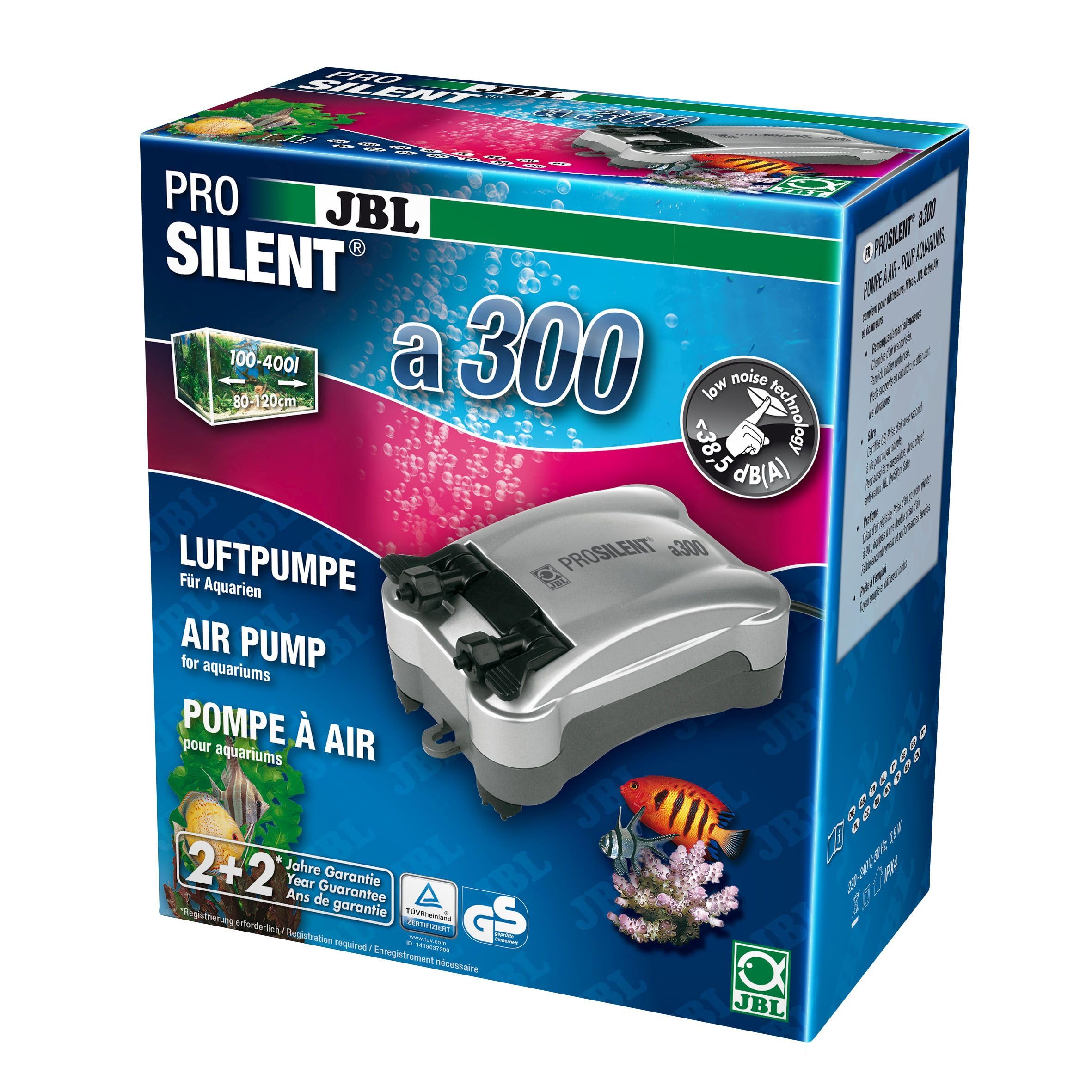 JBL ProSilent air pump for freshwater and saltwater aquariums.