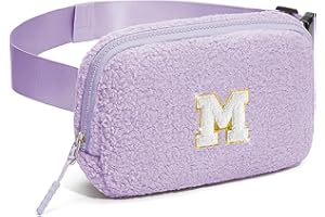 cotmcor Birthday Gifts for 4 5 6 7 8 9 10 11 12 13 Year Old Girls Initial Fanny Pack Crossbody Bag Belt Bag Purse, Gifts for Teen Girls Kids Purple M