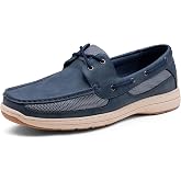 Vostey Men's Boat Shoes Casual Loafers Deck 2 Eye | Wide Width Slip On Topsiders Classic Lightweight Comfortable Pu Leather Summer Boating Shoes