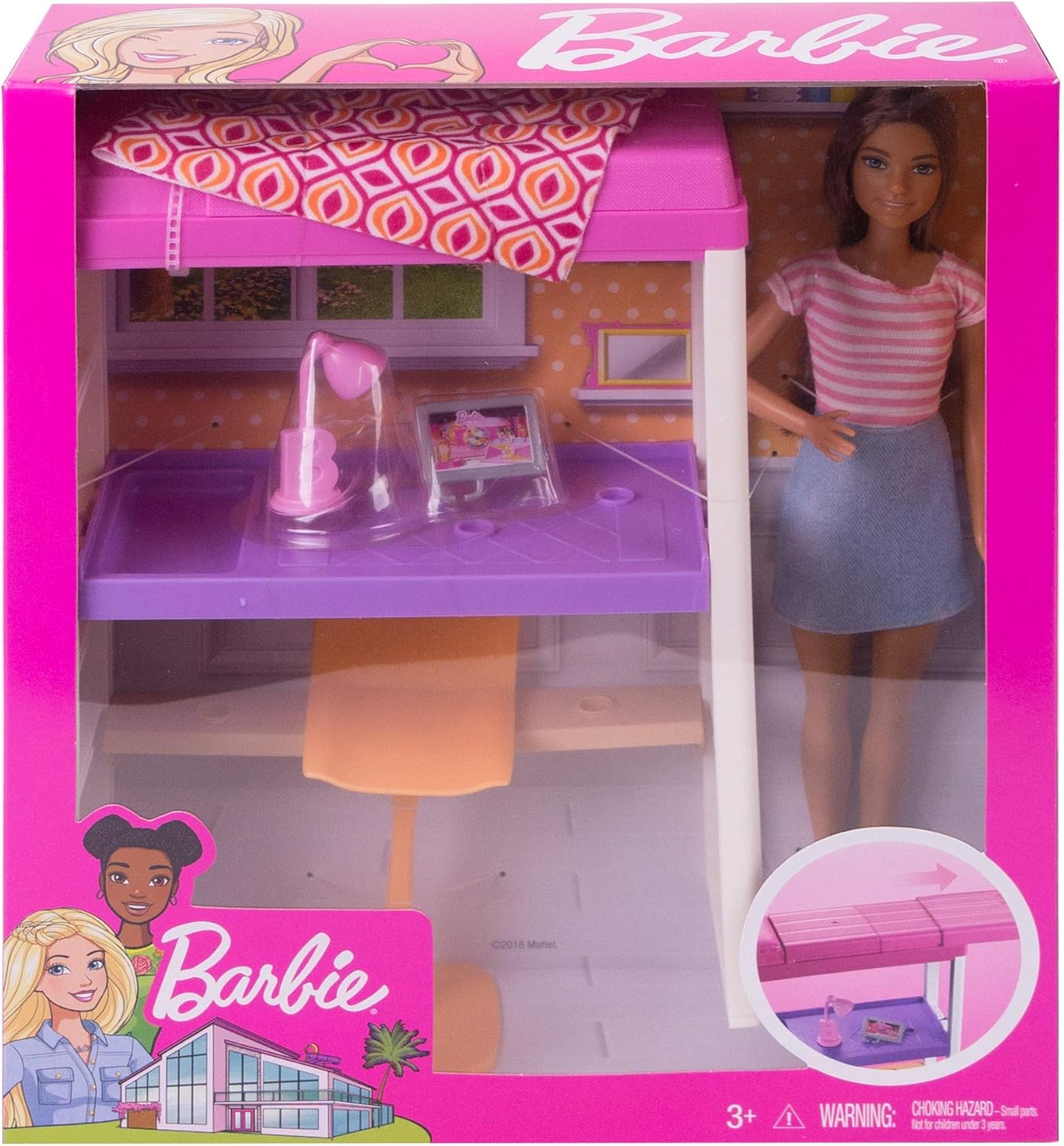 Barbie Loft Bed Playset Kids Paradise