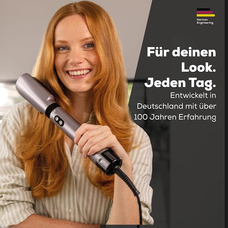 Airstyler 5-in-1 Iconic Pro, Multifunktionaler Haarstyler für Locken, Glätten & Blowout, schonendes Luftstrom-Styling für alle Haartypen, 5 Aufsätze, Föhn, Lockenstab, Glättungsbürste in einem