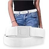 BELTAWAY Easily Adjustable Elastic Flat Buckle No Show Belts for Women – Stretch No Bulge jeans pants