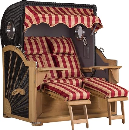 Webavita Beach Chair Xl Acacia Miami With Porthole Eyes Padding