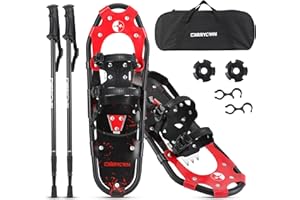 Carryown Snowshoes for Adults Men Women Youth Kids, Light Weight Aluminum Alloy Terrain Snow Shoes with Trekking Poles and Carrying Tote Bag