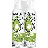 Chosen Foods Avocado Oil Spray 13.5 oz (2 Pack), Non-GMO, 500°F Smoke Point, Propellant-Free, Air Pressure Only for High-Heat