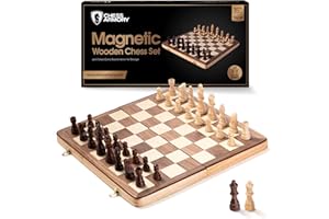 Chess Armory Chess Sets 15 Inch Magnetic Wooden Chess Set Board Game for Adults and Kids with Extra Queen Pieces & Storage Bo