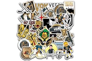 MEDIAWORKS 30 PCS Vegas American Golden Knights Hockey Stickers for Water Bottle, Laptop, Bicycle, Computer, Motorcycle, Travel Case, Car Decal Decoration Sticker