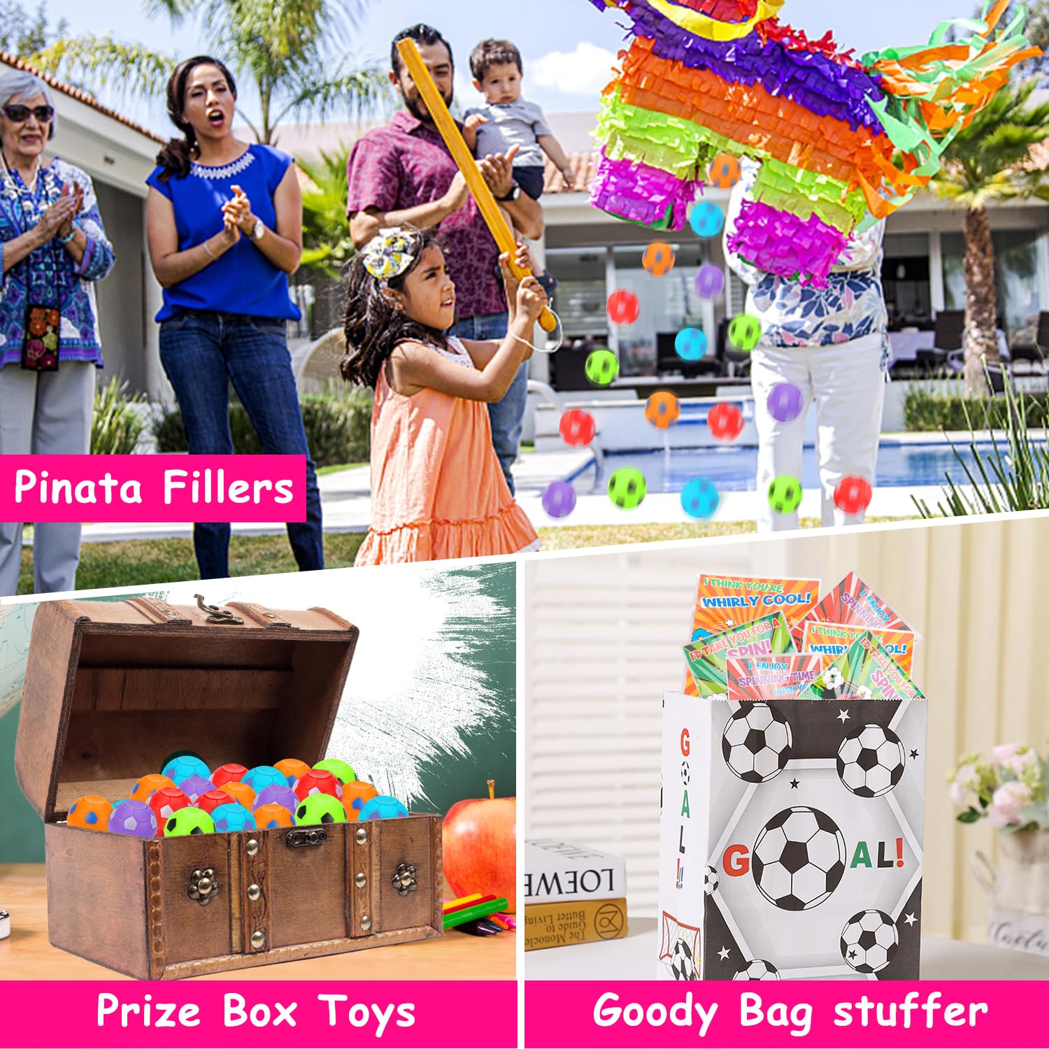 32PCS Fidget Spinner Soccer Balls Sports Birthday Party Favors Bulk for Kids 4-8 8-12 Goodie Treat Bag Stuffers Classroom Treasure Box Toys Carnival Prizes Pinata Fillers Mini Return Gifts