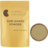CARMEL ORGANICS Sidr Leaves Powder 8 Ounce | Herbal Hair Care, Natural Cleanser &amp; Skin Care, Pure &amp; Natural, No Added Preservatives, Non GMO, Ziziphus Powder