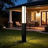 SkyGlow 71" Lamp Post Light, 12V/120V Aluminum LED IP55 Waterproof Outdoor Modern Landscape Bollard Lights, Curb Appeal for L