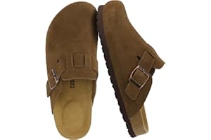 CUSHIONAIRE Hana - Genuine Leather Suede Classic Clog Womens Shoes - Slip On Mule Comfortable Shoes for Women