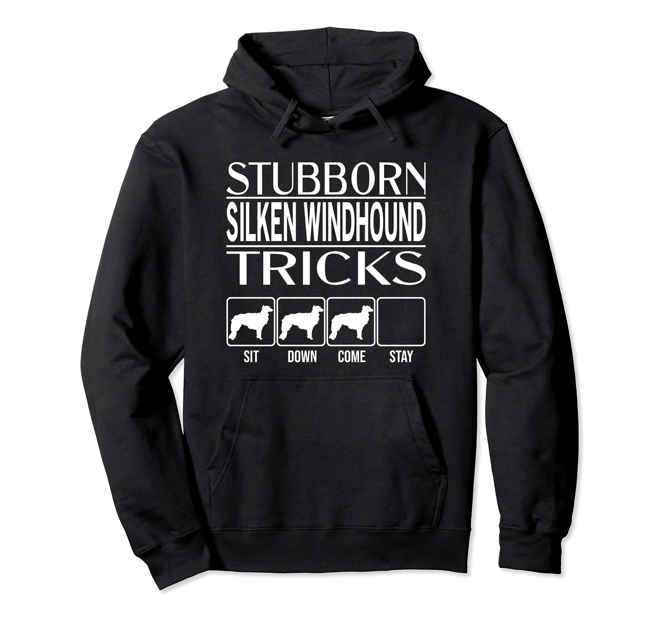 Stubborn Dog Tricks, dog gift idea, Funny Silken Windhound Pullover Hoodie