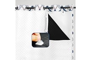 DriftAway Soundproof Thermal Insulated Quilted Curtain Liners for Bedroom Sound Barrier Blackout Cold Heat Noise Reducing Energy Saving 50 Inches by 58 Inches Grayish White Two Panels