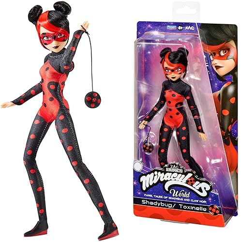 Miraculous Ladybug and Cat Noir Toys - Articulated 26cm Shadybug Doll With Accessories | Teen Superhero Shadybug Figurine | Bandai Miraculous Dolls Range
