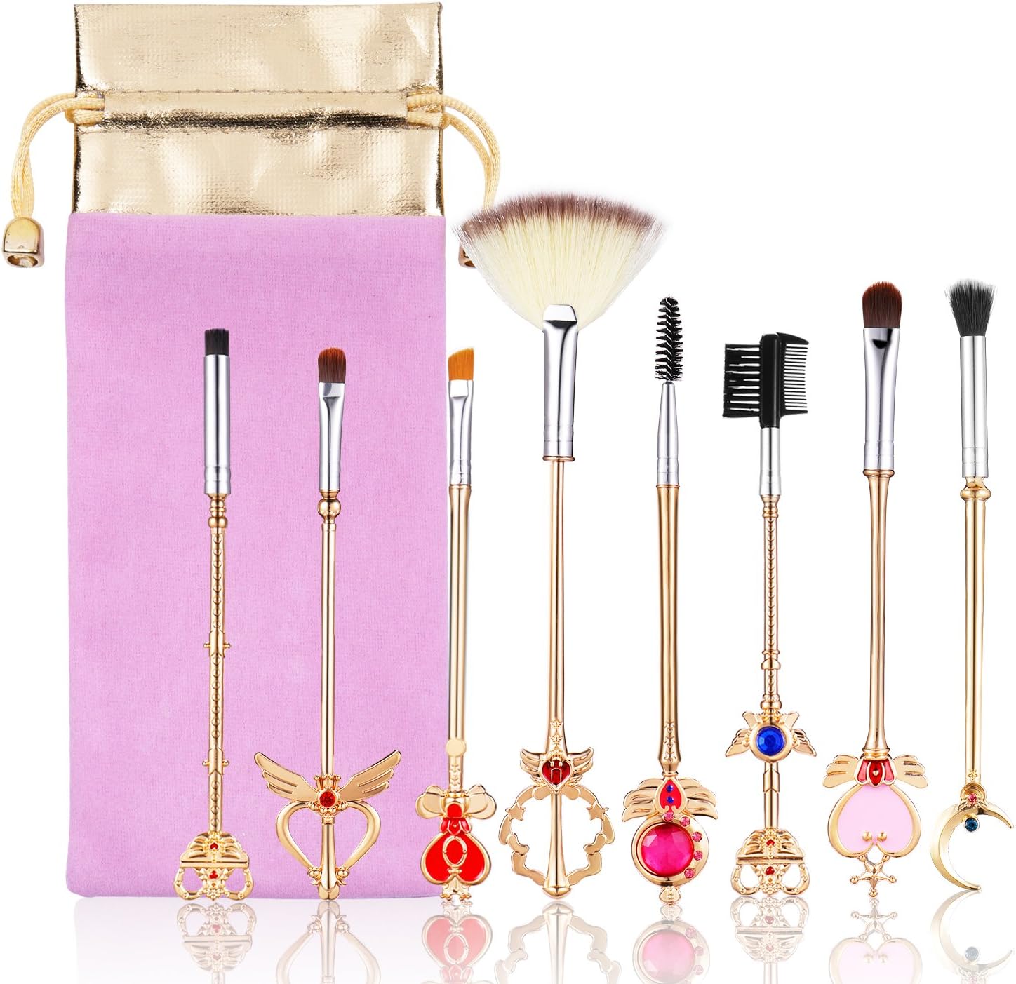 Beauty Warrior 8 Pcs Makeup Brushes Set Foundation Contour Powder Eye Shadow Eyeliner Lip Blending Cosmetic Beauty Make Up Brushes Tools …