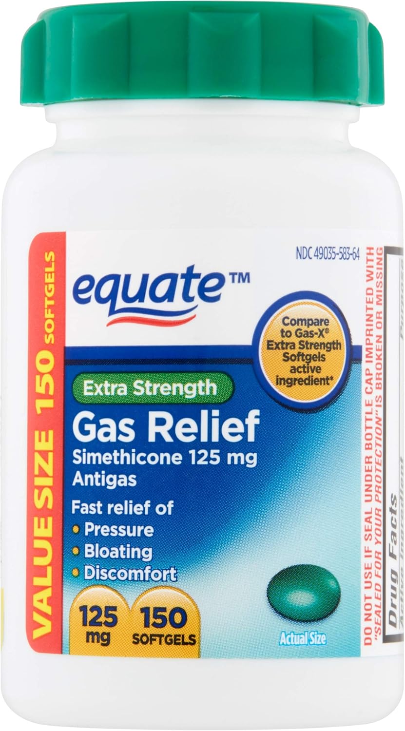 Equate Gas Relief 125mg - 150 Softgels Value Size: Health & Personal Care
