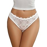 Avidlove Women Lace Panties Hollow Out Rear Bowknot Underwear Ruffle Cheeky Briefs 1-3 Pack