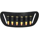 Evil Duck Studios 6-Round Leather Cartridge Holder – Slide-On Belt Loops – Fits .45LC .30-30 .357 & More