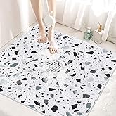 Non Slip Shower Mat with Drain Holes in Middle, 27×27Inch Super Soft Loofah Shower Mats for Inside Shower,Shower Stall Mats Floor Mats for Home, Hotel, Spa, Gym