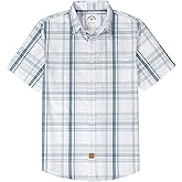 Dubinik® Mens Short Sleeve Button Down Shirts Soft Breathable Summer Vintage Regular Fit Lightweight Men's Casual Shirt