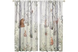 ZHANGWUQIANG123 Rustic Forest Animals Blackout Window Curtains, Wildlife Bear Farmhouse Lodge Cabin Woodland Creatures Country Hunting Animal Deer Fox, for Living Room Bedroom 42(W)*84(L) 2 Panels