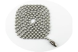 Glory Qin 3.2mm Stainless Steel Ball Chains & 10 Matching connectors (#6, 10 Feet)