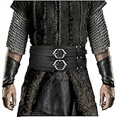 HiiFeuer Viking Wide Belt, Medieval Faux Leather Armor Belt, Knight Corset Belt, LARP Halloween Costume