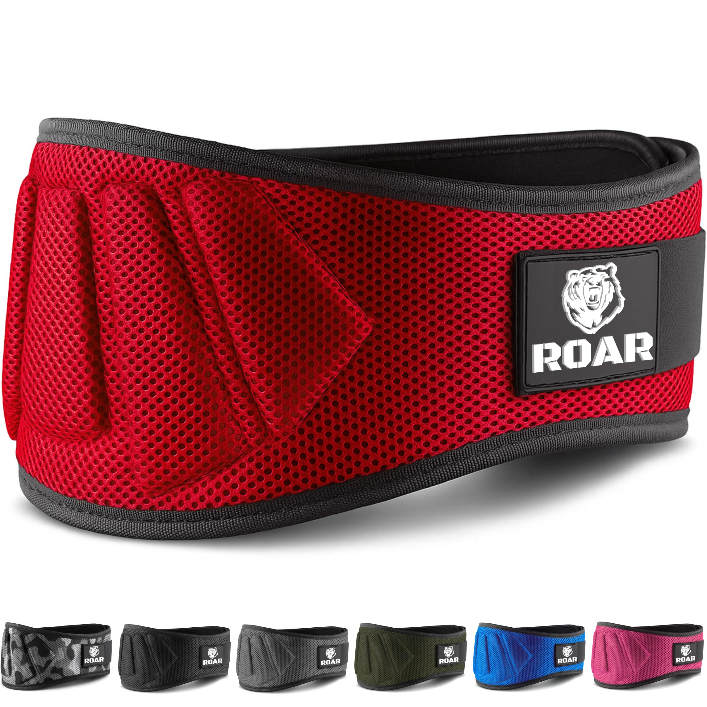 Roar® Weight Lifting Belt, Gym Belt, Powerlifting Belt, Lift Weight Belt, Deadlift Belt, Squat Belt, Lifting Belt Men, Lifting Belt Women (M, Red) — image 1