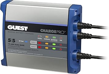 Guest 2711a Chargepro On Board Battery Charger 10a 12v 2 Bank 120v Input