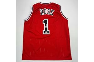 HOFSM.COM HALL OF FAME SPORTS MEMORABILIA Facsimile Autographed Derrick Rose Chicago Red Reprint Laser Auto Basketball Jersey Size Men's XL