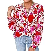 PRETTYGARDEN Women's Floral Button Down Blouse 2026 Fall Fashion Dressy Casual Long Sleeve Shirts Spring Top Boho Clothes
