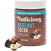 NUTLICIOUS Hazelnut Cocoa Spread (13 oz) | Spreadable Roasted Hazelnuts with Cocoa, Made in the USA, No Palm Oil, 4 gm of Protein