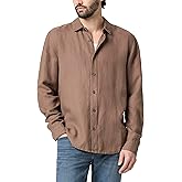 PAIGE Men's Peters Linen Blend Button Up Shirt