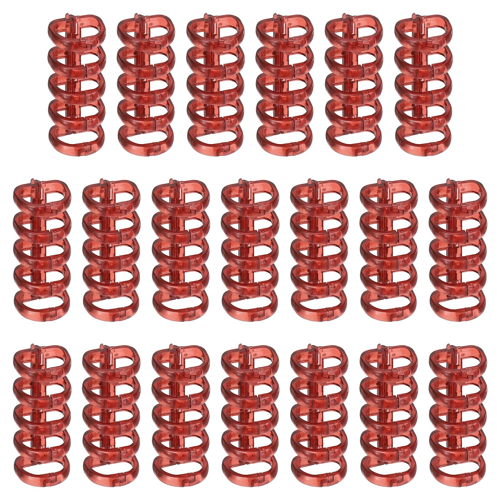 PATIKIL 5-Ring Binding Rings, 1.61"x 0.59"20 Pack Plastic Round Loose-Leaf Rings Comb Folio Binder for Notebook Album and Office Supplies, Burgundy Red