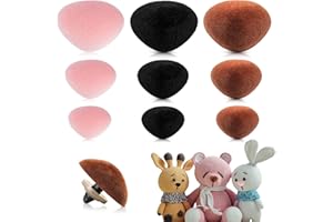 KIGEAPUEL 90 Pcs Safety Noses for Amigurumi Plastic Safety Noses for Crochet Flocking Toy Noses Pink Brown Noses with Washers for Craft Doll Puppet Plush Toy Bear Accessories(3 Color)